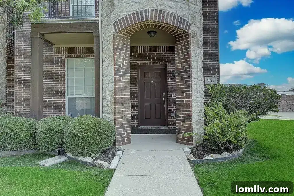 Architectural detail of the unique turret at 967 Shelby Lane, Lewisville area
