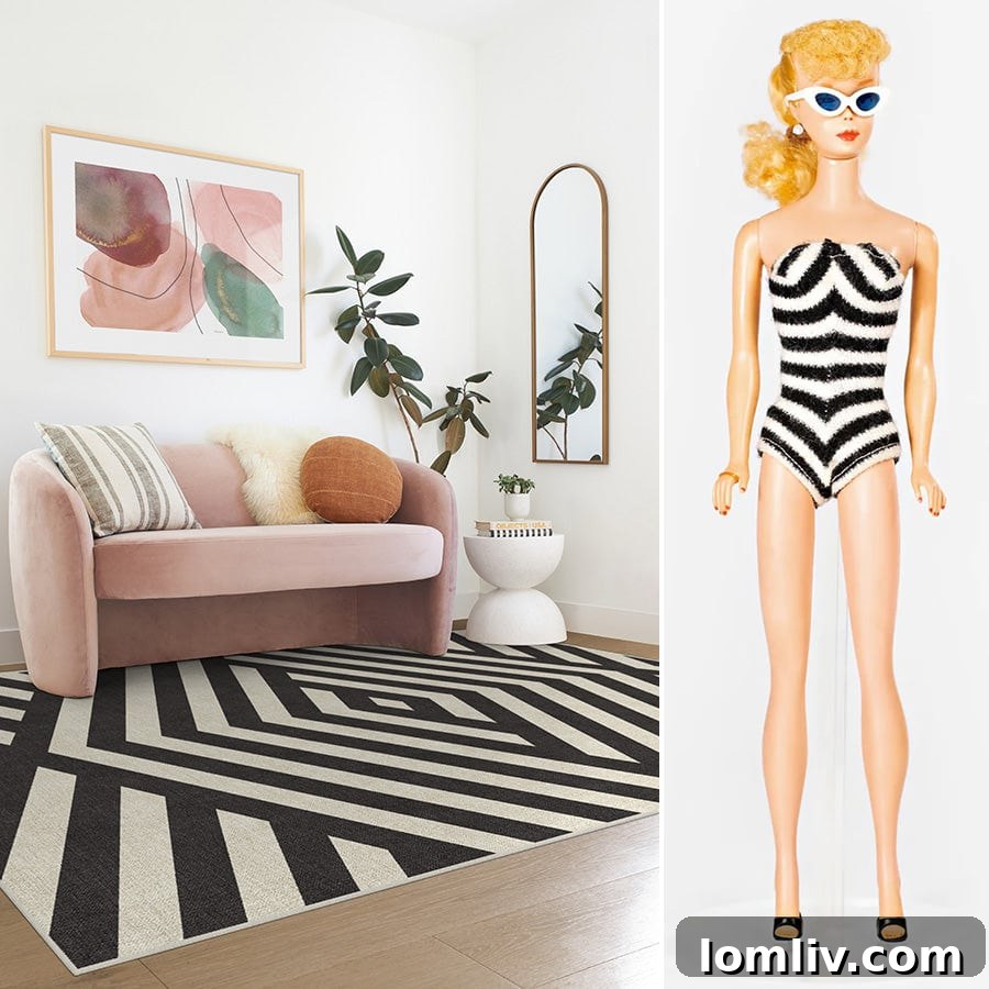 Barbie-themed Ruggable rugs in various designs