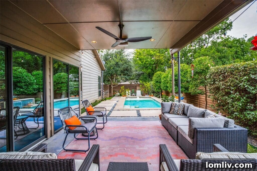 Cool Down: Your Next Home Awaits 11 A modern and energy-efficient home with a distinctive architectural style, nestled amidst drought-tolerant landscaping in Midway Hollow.