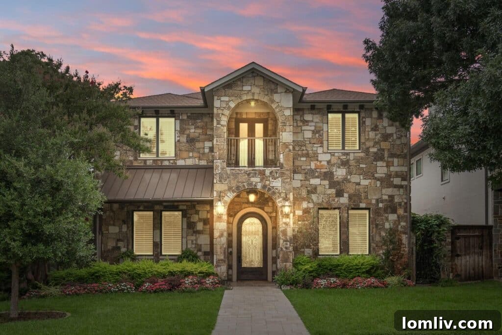 Cool Down: Your Next Home Awaits 4 A grand staircase inside the Mediterranean-style home, showcasing elegant details and spacious interiors, leading to comfortable living areas.