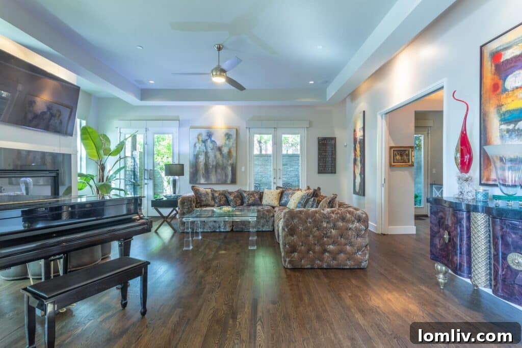 Cool Down: Your Next Home Awaits 9 A contemporary living area within the townhome, showcasing modern design and comfortable furnishings, with abundant natural light.