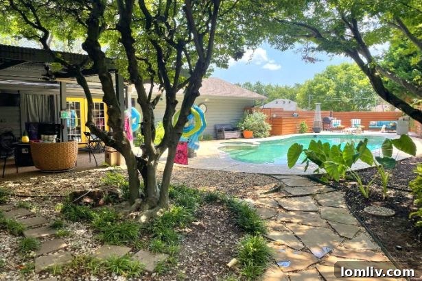 Lake Highlands Swimply pool with a 'beer garden' patio.