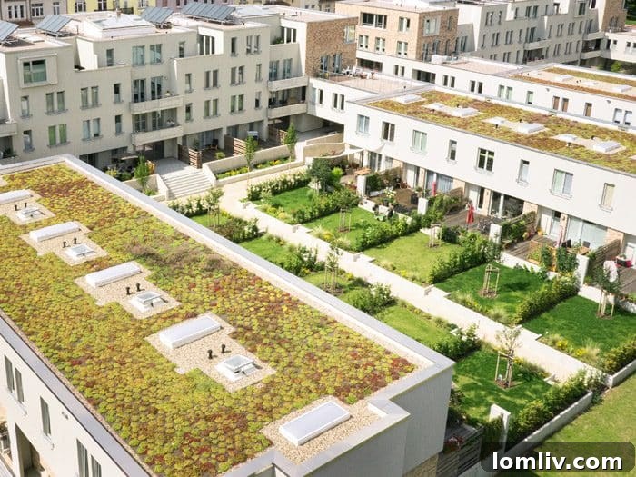 Urban skyline with green infrastructure