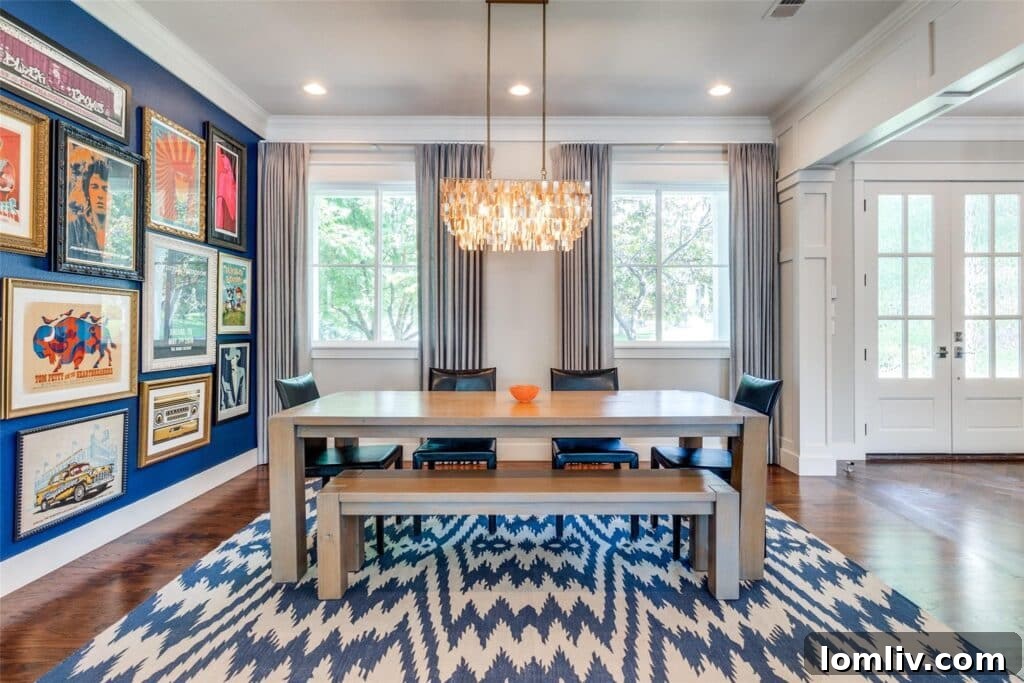 Dedicated home office with French doors for privacy