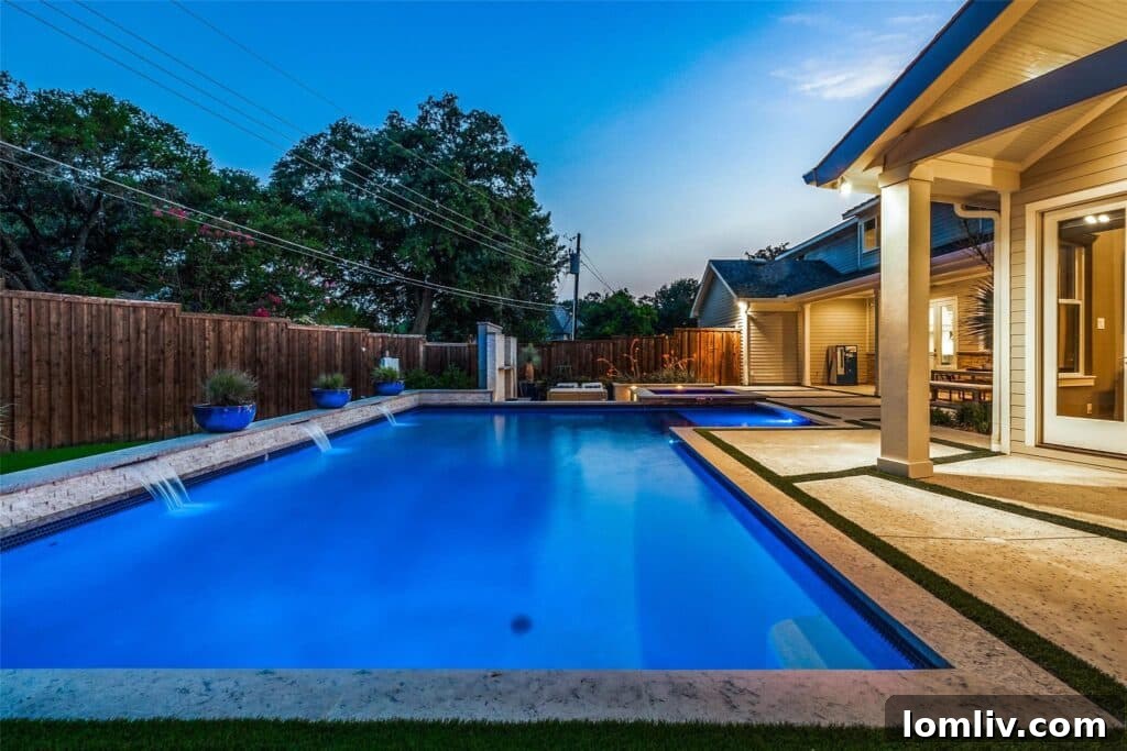 Resort-style pool with a deep end and ample lounging space