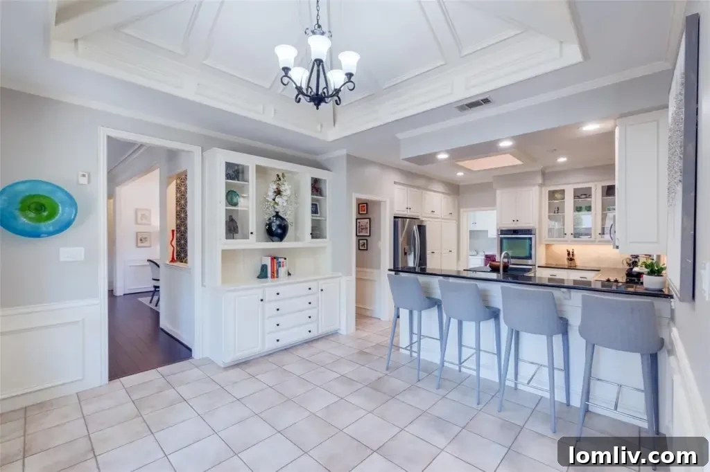 Spacious kitchen area with ample natural light