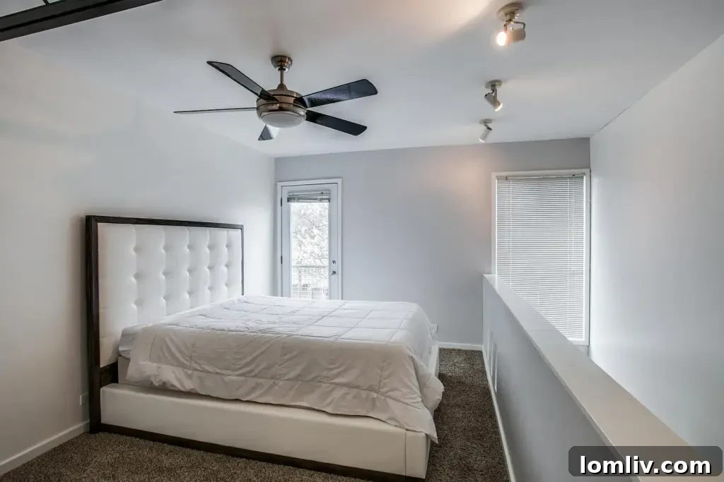Loft-style condo interior staircase