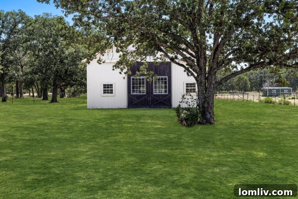 Spacious barn or workshop with potential for second story at Melody Oaks Acres