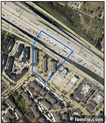 Overhead architectural plan of the St. Jude Vantage Point development site highlighting key areas.