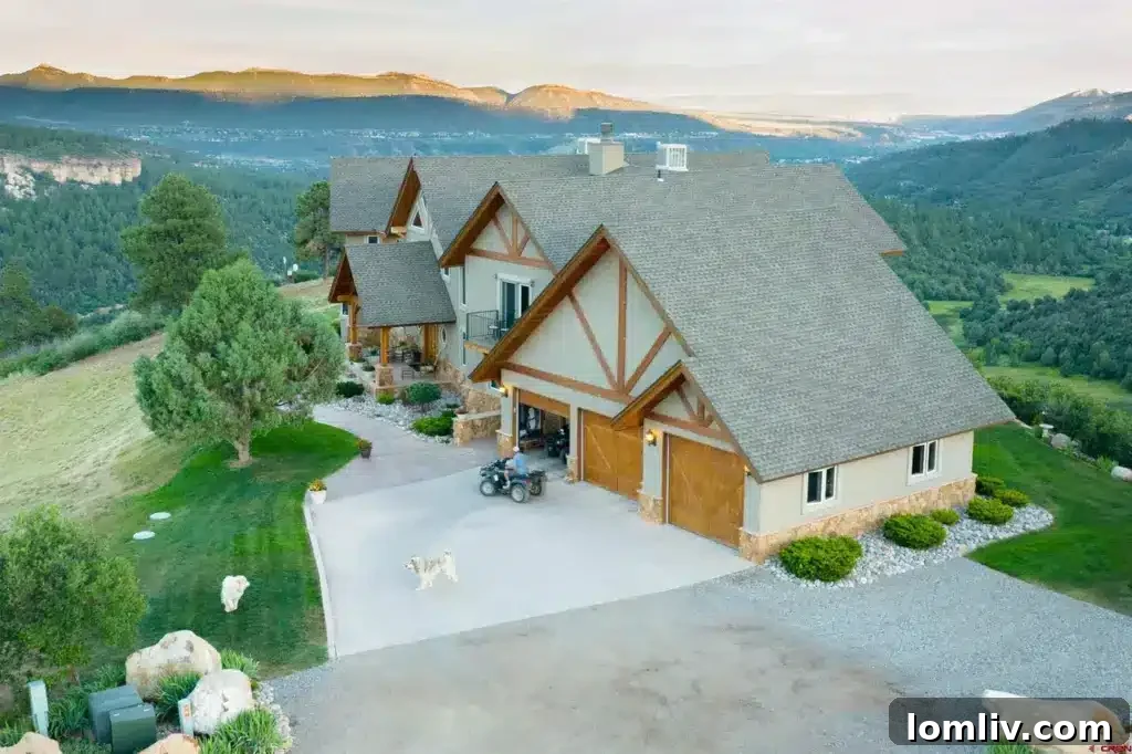 A dog enjoying the luxurious interior of the Durango mountain home.