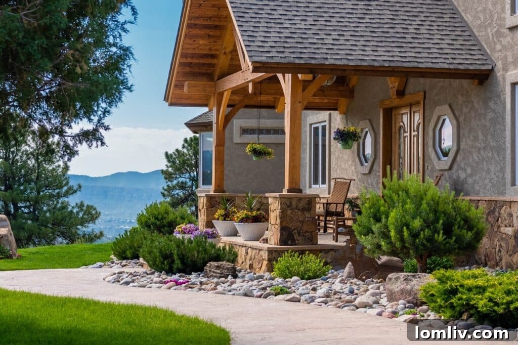 Exterior view of the luxury Durango home with surrounding mountain landscape.