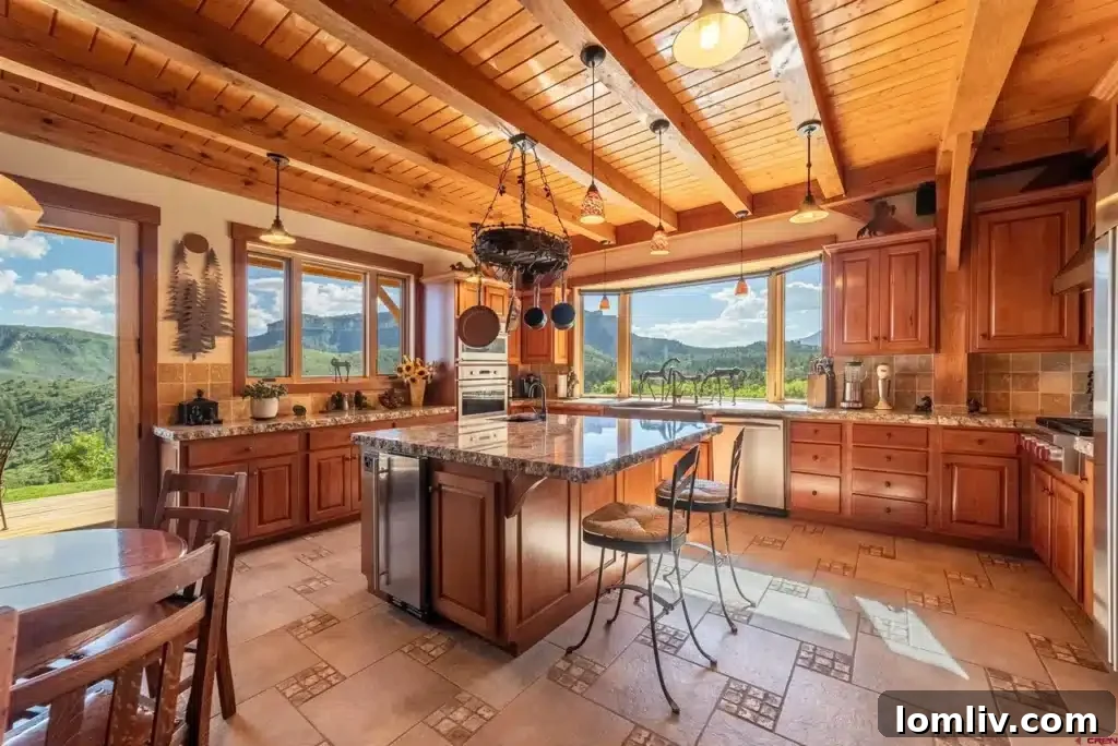 Dining area with a view, emphasizing the connection between interior and exterior spaces.