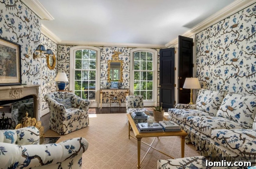 Confusing interior design, matching wallpaper and upholstery, maximalist decor challenge