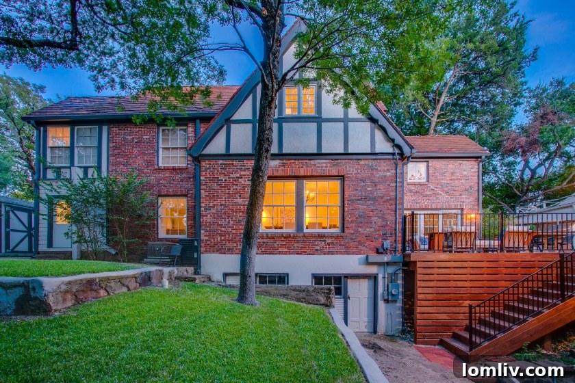 Kessler Park Tudor Home at Twilight