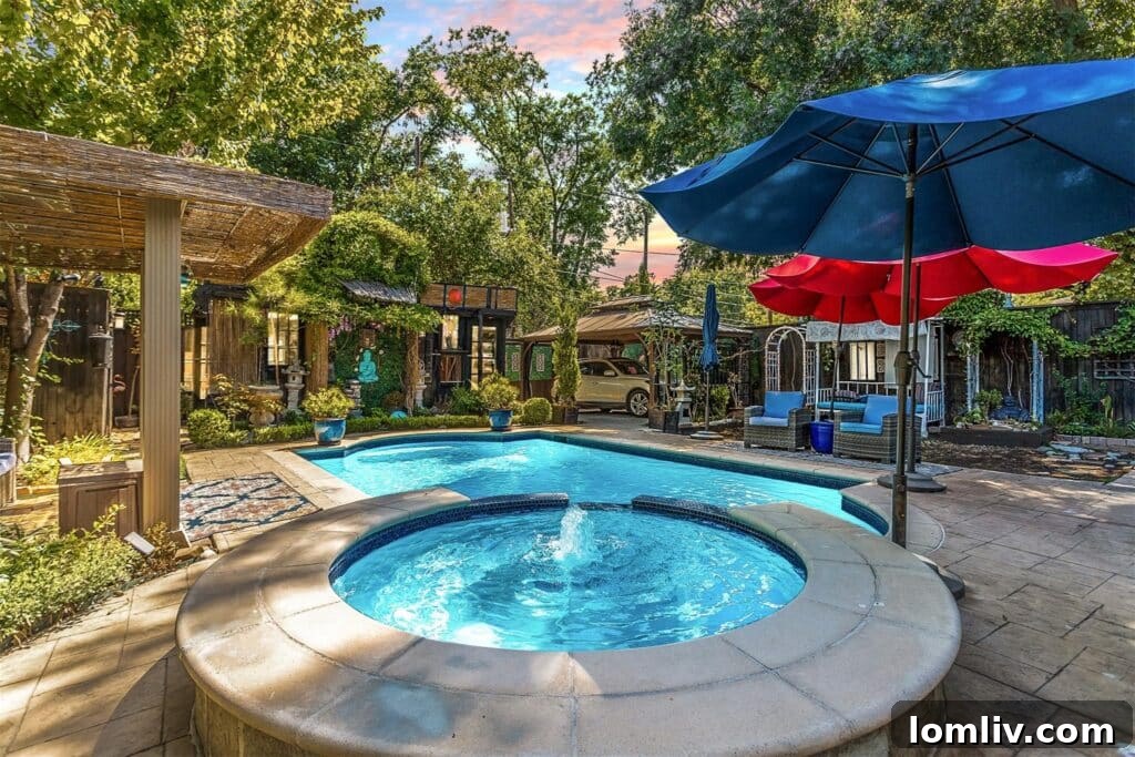 Another perspective of the serene backyard