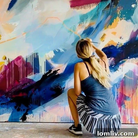 Kristi Kennimer's diverse art collection and decor items creating a cohesive look.