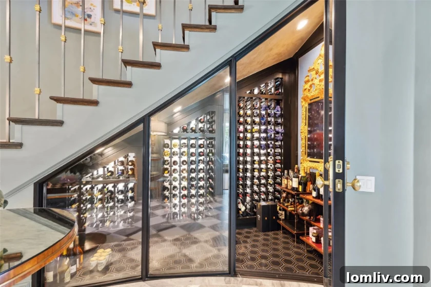 Luxurious entryway leading into the Pridham home, featuring exquisite detailing and a welcoming ambiance designed by Jan Showers & Associates.