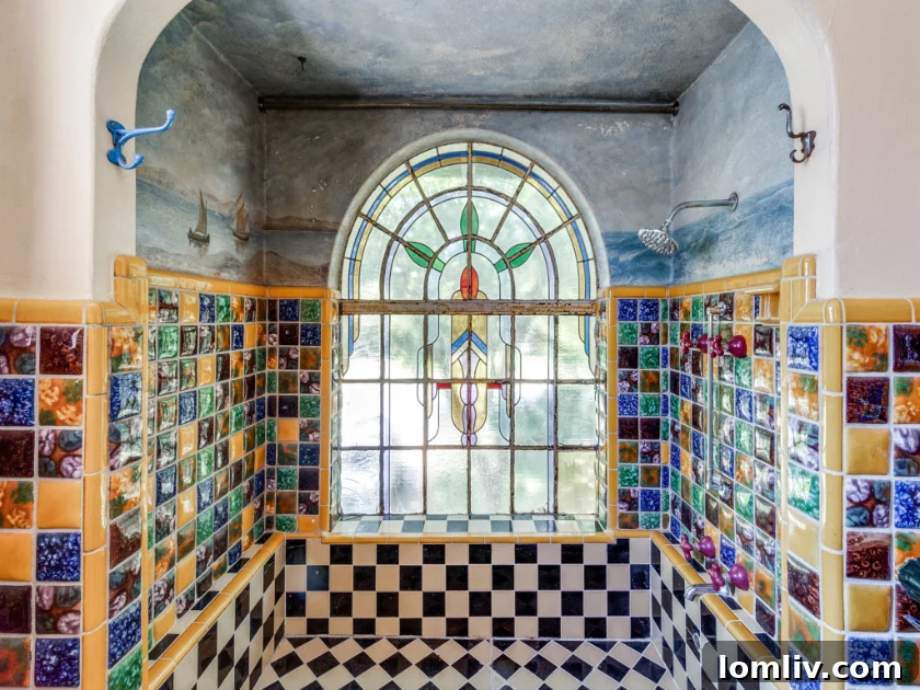 Perfectly intact pillow tile bathroom from the demolished Clifford D. Hutsell home at 7226 Lakewood Blvd in Dallas.