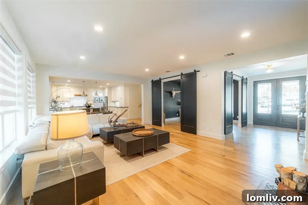 Elegant dining space adjacent to the kitchen, perfect for formal dinners and casual meals, with modern fixtures.