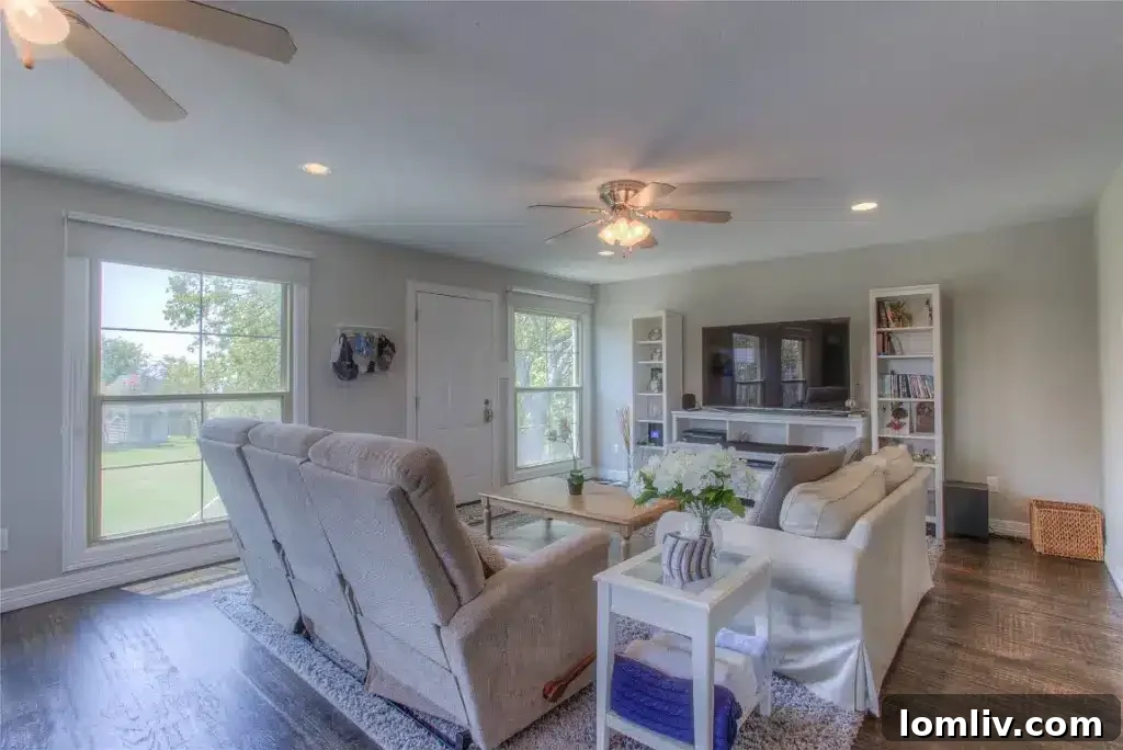 An expansive outdoor entertaining area or terrace with stunning views over Eagle Mountain Lake, ideal for hosting.