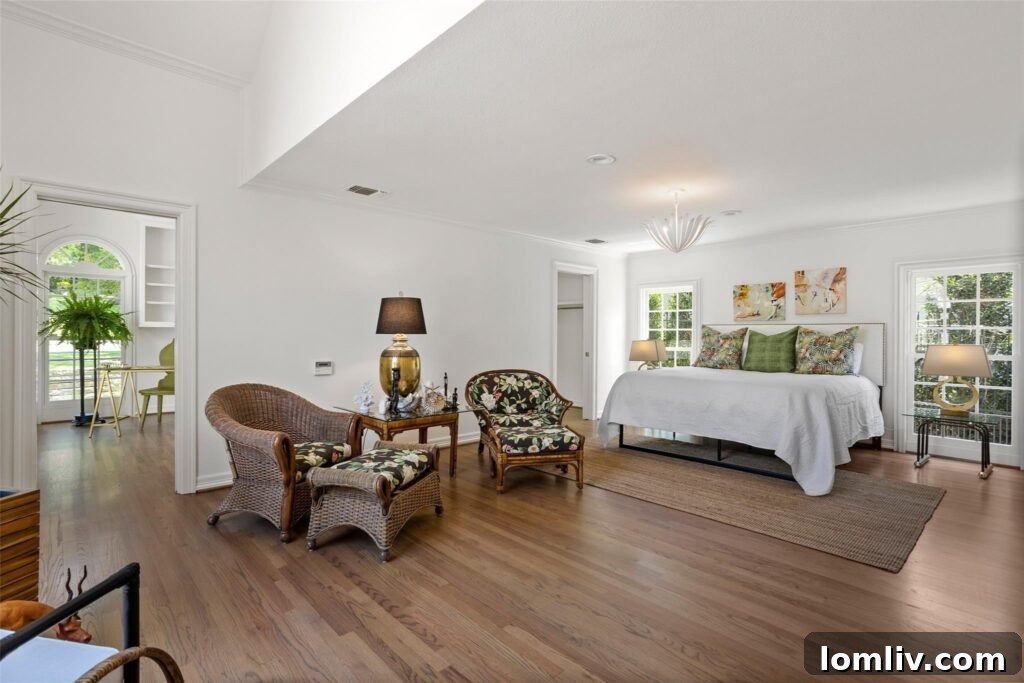 Rare Midcentury Gem in Rivercrest First Time Offered 9 Designer kitchen with two-tone cabinetry and marble countertops in a luxury Fort Worth home