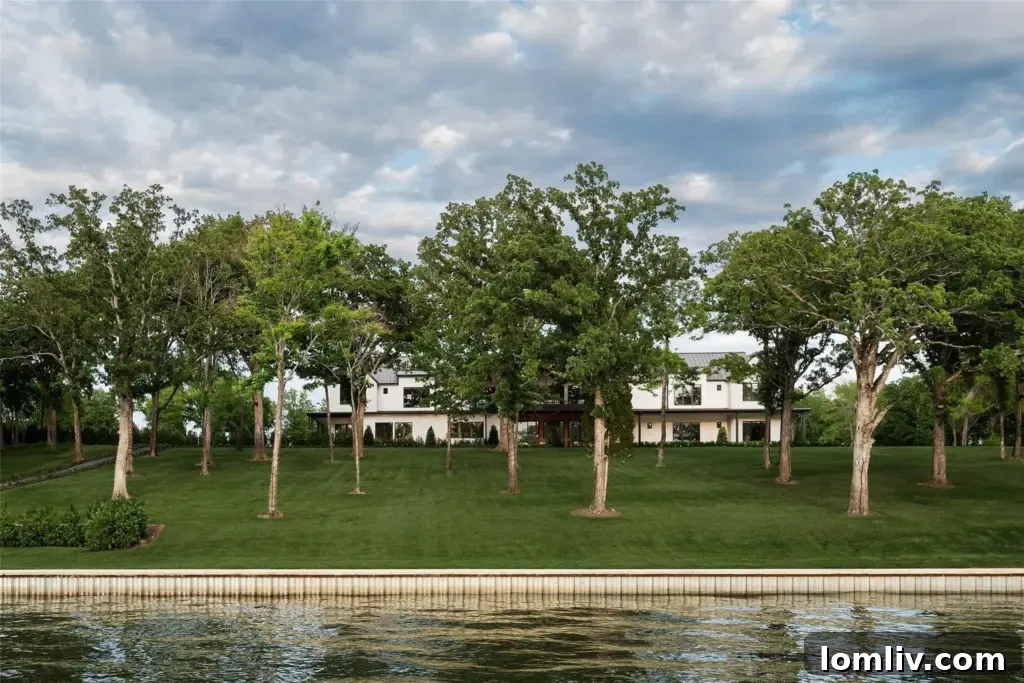 Private boat dock extending into Cedar Creek Lake, with a boat moored