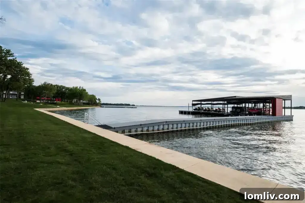 Stunning view of the lake from the property, showcasing the expansive waterfront