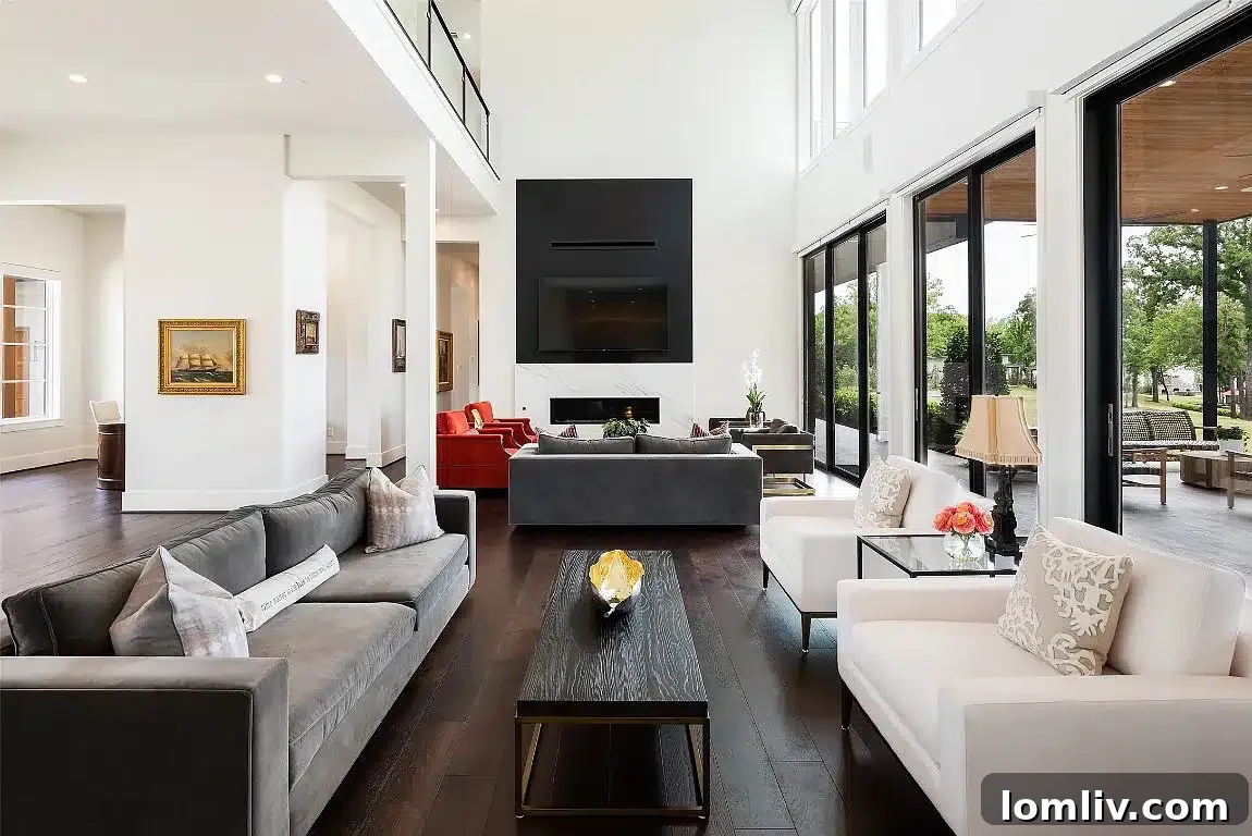 Interior view of a spacious living area at Barron Road, showcasing modern furnishings and ample natural light