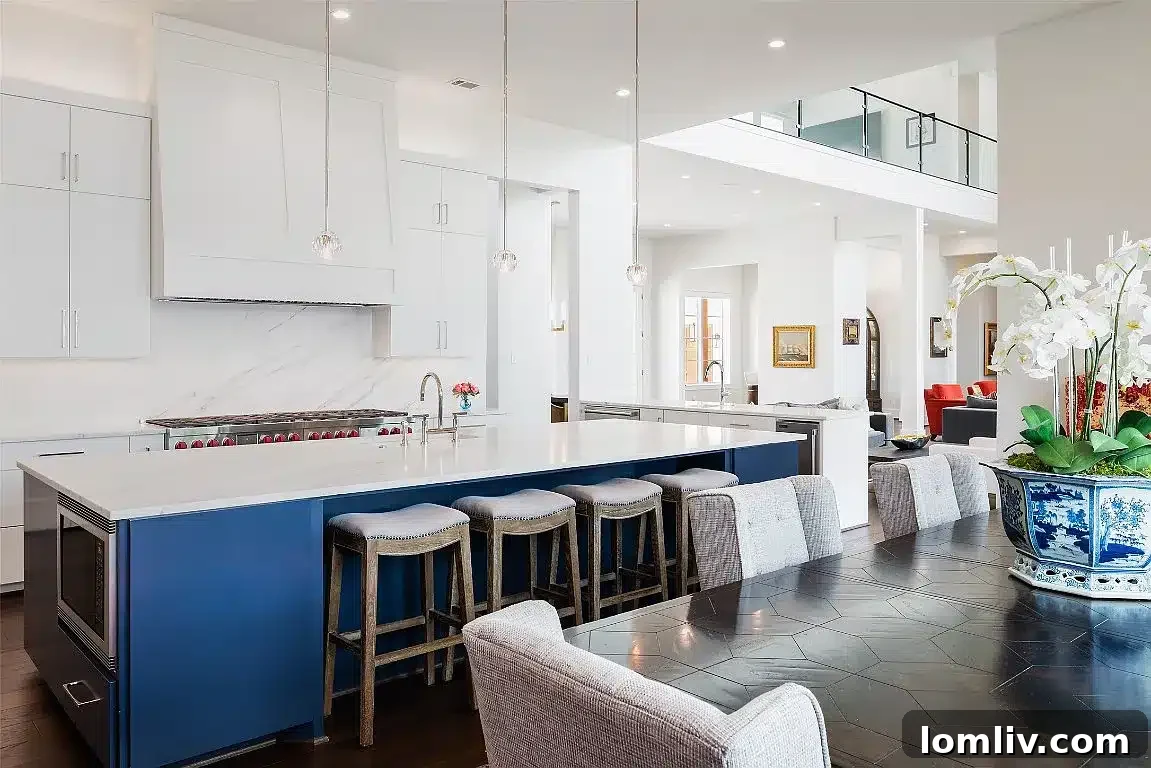 A beautifully appointed gourmet kitchen with modern appliances and ample counter space