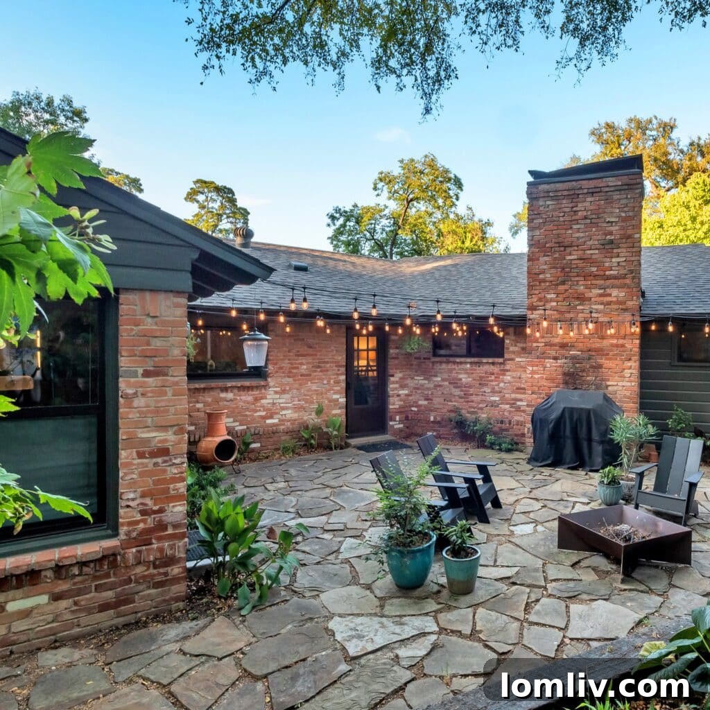 A serene creekside Dilbeckian home from the 1950s in Ravinia Heights, offering a peaceful retreat.