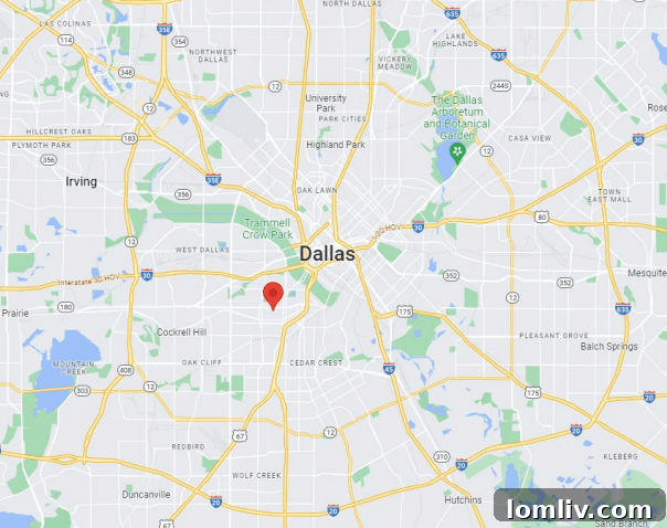 Bishop 8th development locator map in Dallas.