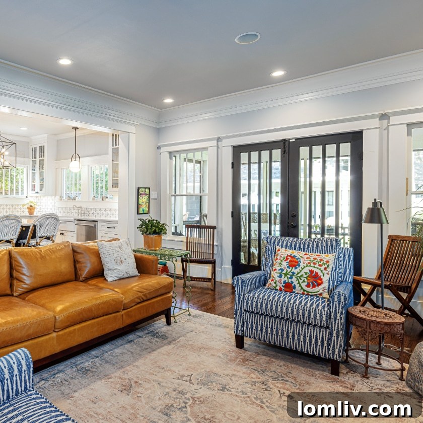 Heritage Oak Cliff: 2023 Home Tour of Historic Charm 6 A series of beautifully appointed rooms in a historic Dallas home, featuring original and replicated windows, doors, and moldings, creating elegant continuity.