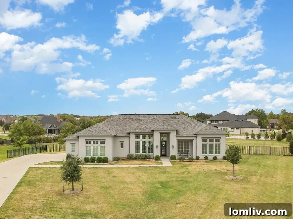 Exterior of a custom luxury home at 308 Claire Court in Sunnyvale, TX.