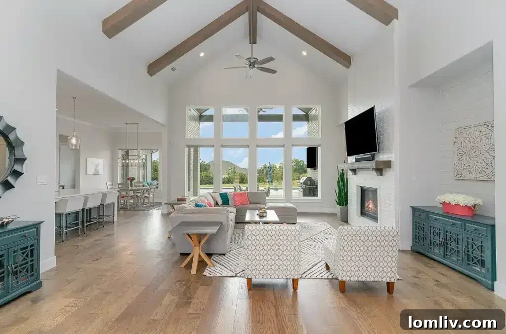 Grand entrance with beamed cathedral ceilings at 308 Claire Court, Sunnyvale.