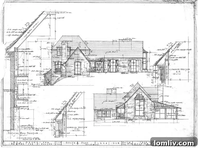 Historical drawing of the Dilbeck Bluffview property
