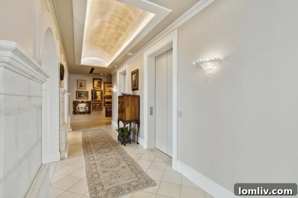 Luxurious foyer and hallway in Museum Tower condo