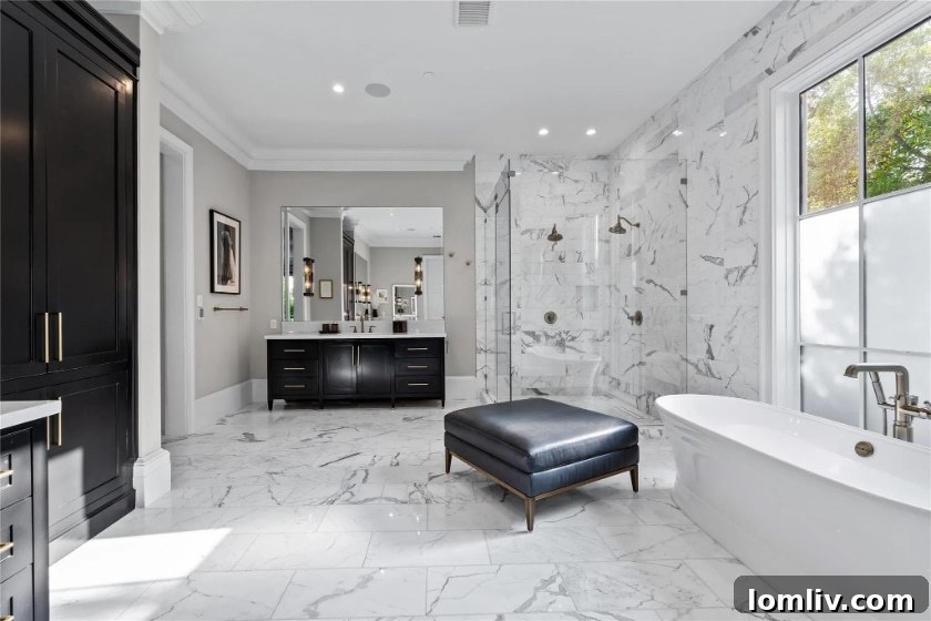 Luxury Primary Bathroom with Heated Marble Floors