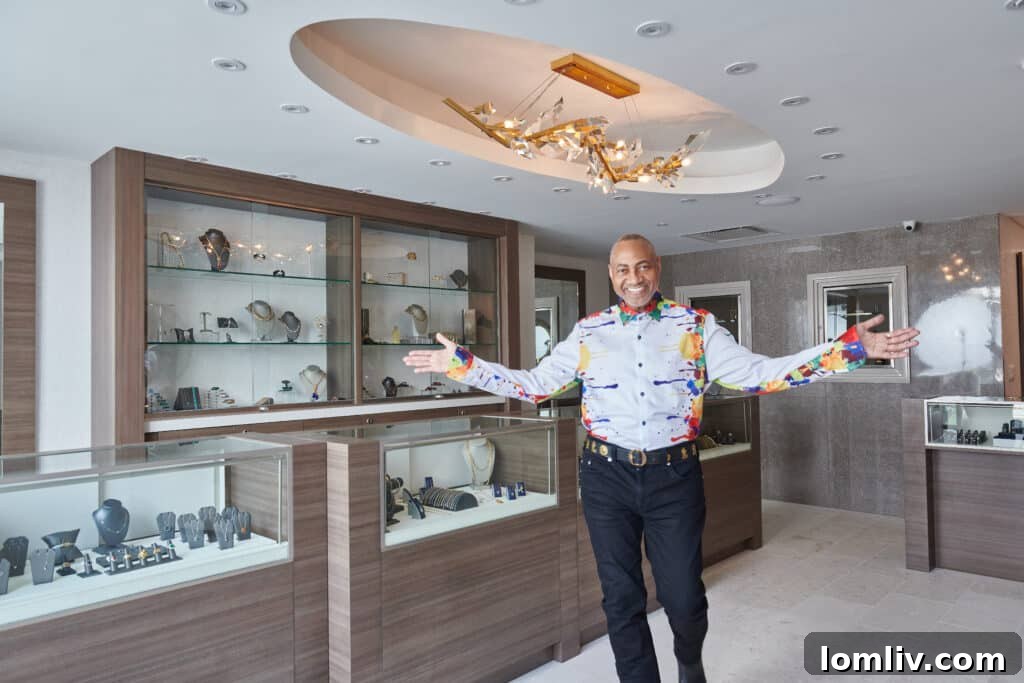 Clyde Abell Knight, Jr. charming customers at Skibell Fine Jewelry in Preston Center, Dallas.