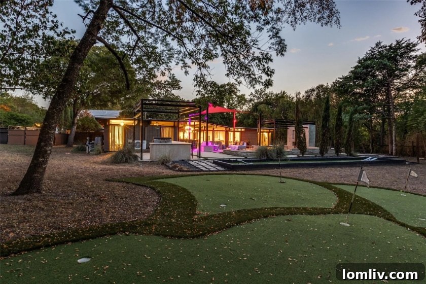 Putting Green in a Private Backyard Oasis