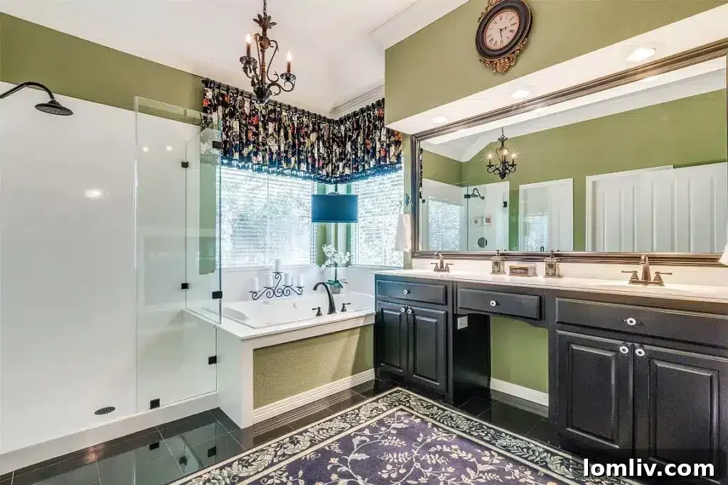 Holiday Shopping Head Start: Tour This Enclave at White Rock Home This Weekend 9 Luxurious ensuite primary bathroom with a walk-in shower and soaking tub.