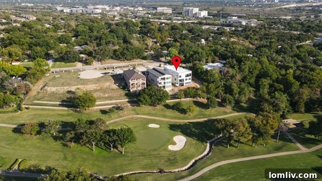 Rooftop terrace of a luxury Fort Worth home providing direct views of Ridglea Golf Course Hole #7