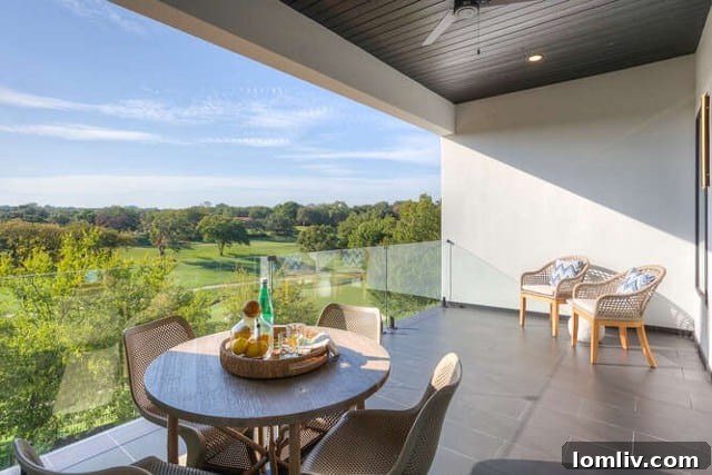 Panoramic view from the main living level of the Fort Worth luxury home, overlooking Ridglea Golf Course
