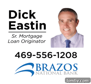 Logo of Dick Eastin of Brazos Bank, a proud sponsor of the Heritage Oak Cliff Home Tour.