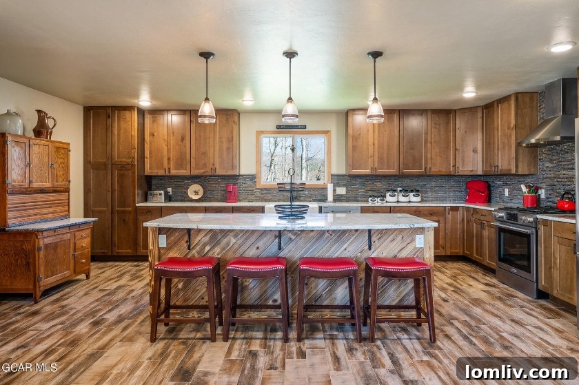 Chef's kitchen in mountain home