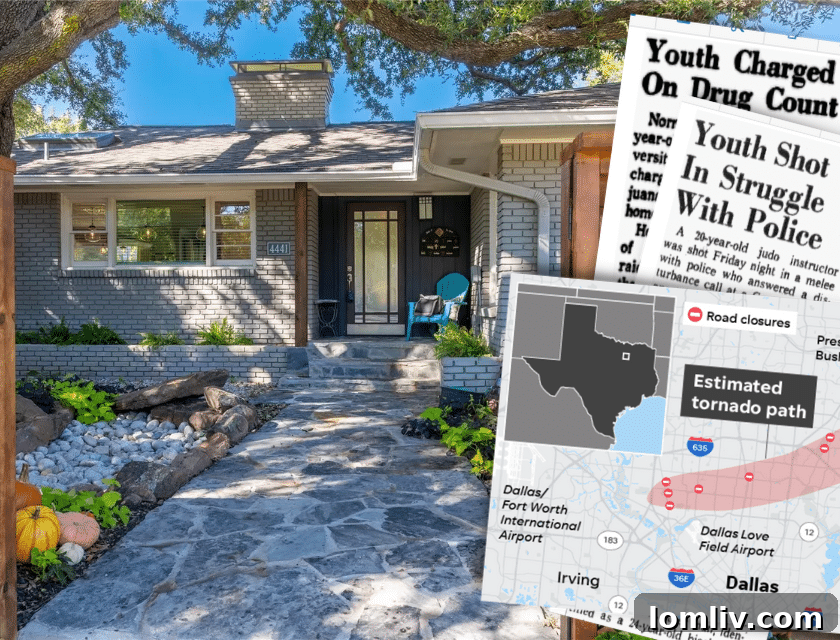 Preston Hollow's Midcentury: The Home That Weathered Judo Outlaws and Tornados 2 4441 Walnut Hill Lane Preston Hollow exterior, showcasing the elegant Ranch-style home amidst lush greenery
