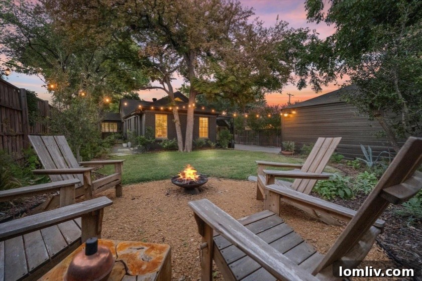 The Little House That Dared to Dream: A Quirky Gem's Bold New Look 11 Daydream Photography: Inviting outdoor patio area with greenery, part of Kate Murphy's landscape design for the Carnes Street residence
