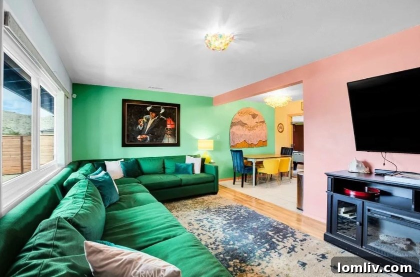 California's Vibrant Embrace: A Home That Feeds the Soul 10 Bright and colorful living room with modern decor and comfortable seating