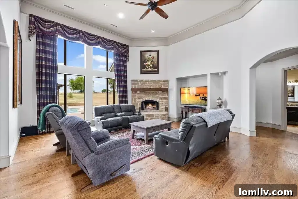 The 7,700-Square-Foot Celina Palace: Where Grandeur Reigns 5 A sophisticated formal dining room with elegant furnishings, high ceilings, and abundant natural light.
