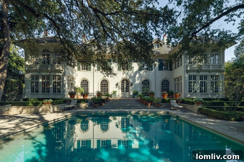 Unveiling Hal Thomson's Highland Park English Country House: A Wilson Fuqua Exploration 11 Rear View of the English Country House Showcasing Garden and Architecture