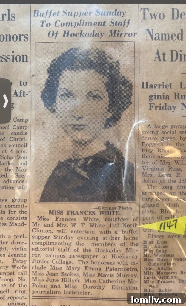 Historic Article Featuring W.T. White and Hockaday Mirror Event